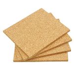 SPD UK Non Adhesive Cork Sheet - 220mm x 190mm - 10mm Thick - 4 Pack