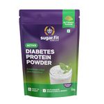 Sugar.Fit Active Diabetes Plant Protein Powder - 350g Butter Milk, Isolate, Plant Based, Vegan, Low GI Diabetic Friendly Protein Powder Sugar Free Supplement for Blood Sugar Control & Weight Management, Men & Women