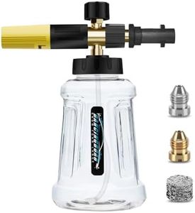 DANCINGBOAR Snow Foam Lance Foam Cannon for Karcher K Series K2 K3 K4 K5 K6 K7 Pressure Washer, 1L Soap Dispenser with Adjustable Spray Nozzle and New Generation Connector (Black & Yellow)