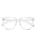 PANNER Oversized Blue Light Blocking Glasses for Women Men Square Computer Eyeglasses Anti Glare(Clear)