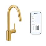 Moen 7565EVBG Align U by Moen Smart Pulldown Kitchen Faucet with Voice Control and MotionSense, Brushed Gold