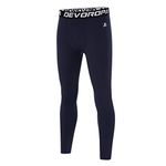 DEVOROPA Boys Leggings Quick Dry Youth Compression Pants Sports Tights Basketball Base Layer Navy XS