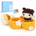 Crochet Kit for Beginners Adults - Bee Starters Crocheting Kits for Kids, Birthday DIY Craft Gift with Crochet Yarns, Hook, Step-by-Step Video, Instruction and Accessories