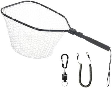 GOODCAT Fly Fishing Net, Bass Trout Landing Net, Folding Fishing Nets Fresh Water, Safe Fish Catching or Releasing (Square-Extend Length:24.6")