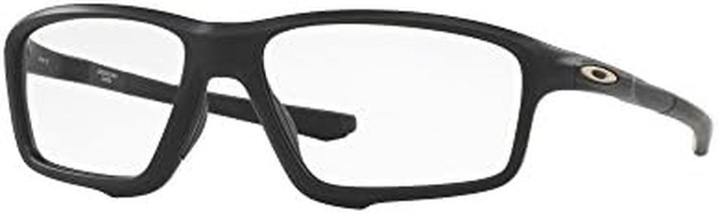 Oakley Men's Ox8076 Crosslink Zero Square Prescription Eyeglass Frames, Satin Black/Demo Lens, 56 mm