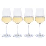Dartington Crystal Cheers! White Wine Glass, Set of 4 | Modern White Wine Glasses | 226mm | 350ml | Dishwasher Safe | Classy and Elegant Glasses | Perfect for Entertaining