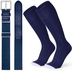 XZQTIVE Baseball Socks and Belt Combo Set Adjustable Softball Socks and Belt for Youth Adult,Navy Blue
