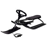 STIGA Snowracer ICONIC Classic Steering Sledge with Steering Wheel and Brakes for Children from 5 Years Old - Grey/Black