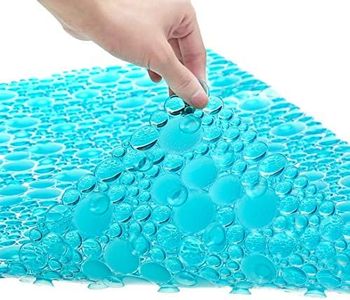 Mantto Extra Long Pebble Bath Tub Shower Mat 34.2 x 15.7, Bathmat Non-Slip with Suction Cups, Machine Washable, Bathroom Mats, Smooth/Non-Textured Surface Only (34.2" x 15.7", Transparent Green)