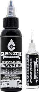 CLENZOIL Airsoft Oil | 100% Silicone Air Gun Oil & Airsoft Chamber Lube | All Purpose Airsoft Silicone Oil Lubricant for Airsoft Pistol & Air Rifle | 2 oz Bottle & 0.5 oz Needle Oiler Combo Pack