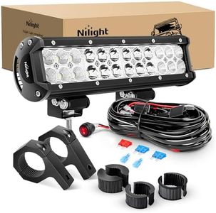 Nilight 12 Inch 72W LED Light Bars Spot Flood Combo Off-Road Light Mounting Bracket Horizontal Bar Tube Clamp With Off Road Wiring Harness