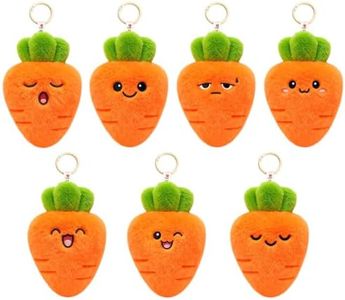 Ausener Weekie Wonders Emotional Carrot Support Plush Bag Charm, Soft Plush, Funny Gifts for Mom Teens Adults Coworkers (7-Pack, Carrot)