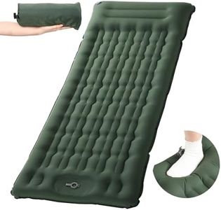 HAUSPROFI Materassino Campeggio Autogonfiante, Materassino Gonfiabile Singolo Ultraleggero con Cuscino, Materassino Trekking per Outdoor/Arrampicata/Campeggio/Pesca/Spiaggia - Verde Militare