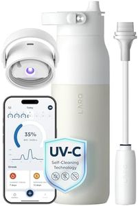 LARQ PureVis 2 Self Cleaning Water Bottle - UV Water Purifier with Filter Straw, Smart App Hydration Tracking, Insulated Stainless Steel - Granite White, 23 Oz