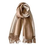 PFLife Scarf Women Cashmere Scarf 80''*27'' With Box Red Winter Pashmina Shawl Thick Oversized Scarves Wraps (beige)