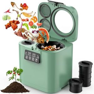 Growell Electric Composter for Kitchen, Smart Countertop Compost Bin with Visible Window,Odorless & Low Noise, Auto-Cleaning,Turn Food Waste into Fertilizer, Food Waste Compost Indoor Machine,