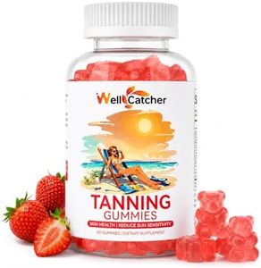 Tanning Gummies Supplement for Women Men: Daily Bronze Tanning with Astaxanthin Beta-Carotene L-Tyrosine Lycopene, Melanin Supplement for Natural Glow Skin Sun Sensitivity Strawberry Flavor 30 Days