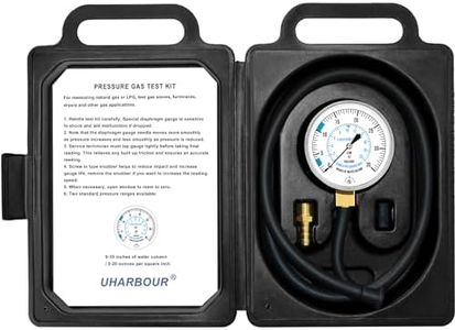 UHARBOUR Manometer Gas Pressure Tester, Manometer LP Gas Pressure Tester Gauge 0-35" W.C, 1/8" NPT Fitting with Barbed Connection, 40" Hose