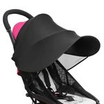 KYSUN Universal Baby Sunshade, Stroller UV Protection Sun Cover, Baby Carriage Sun Shield, Stroller Sun Shade Canopy, Baby Buggy Pushchair Sun Shade for Pram, Pushchair, Stroller, Buggy, Black