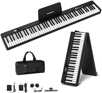 Cossain 88 Key Digital Piano, Folding Piano Keyboard [Full Size/Semi-Weighted/Tough Sensitive] Portable Piano with Piano Bag, [Bluetooth & MIDI] Electric Piano Keyboard for Beginners, Teens, Adult