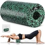 EVEREST FITNESS Foam Roller - Medium Density - Muscle Massage Rollers for Back Pain or Muscles - Physical Therapy Sports Roll w/Manual & Free Bag - Black/Green