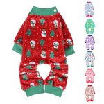 BEAUTYZOO Dog Pajamas for Small to Large Dogs, Soft Fleece Pet Sweater Clothes Warm Puppy Onesie Outfits for Doggie Winter Christmas - Collar Adjustable Dog Pjs Jammies, Christmas XXL