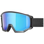 uvex Athletic CV - Ski Goggle for Men and Women - Contrast Enhancing - Extended Field of Vision & Anti-Fog Coating - Black Matt/Blue-Green - One Size