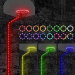 LED Basketball Lights Set，Remote Control Basketball Rim&Pole LED Light, 16 Color Change by Yourself, Waterproof, Super Bright to Play at Night Outdoors, Good Gift for Kids