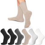 6 Pairs Pilates Socks Grip Socks for Women-Non-Slip Yoga Socks for Ballet Dance Barefoot Workout Pregnant Crew Socks