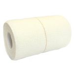 6 Rolls of 10CM X 4.5M QUALICARE PRO EAB Elastic Adhesive Bandage Athletic Sports Rugby Lifting Football Ankle Knee Elbow Wrist Muscle Joint Support Tape STRAPING White