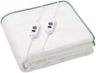 Dreamaker Allergy Sensitive Anti-microbial Hypoallergenic Fitted Electric Blanket, Fast Heating, 3 Heat Setting, Safety Overheat Protection, Machine Washable White King Bed