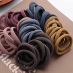 Elina Dark Colors Ponytail Holders Hair Ties for Girls, Women Cotton Soft Head Bands (Pack of 30)