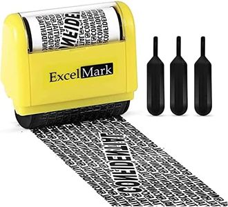 ExcelMark Rolling Identity Theft Guard Stamp with Refill Ink Set - 3 Refill Ink Bottles