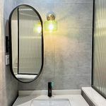 Swivel Corner Wall Mirror, Oval Bathroom Mirror, 30X50cm,35X60cm,40X80cm,40X90cm Decorative Mirror With Frame, Makeup Mirror, Aluminum Frame, HD, Explosion Proof, Black, Gold, White ( Color : Nero , S