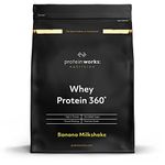 Protein Works - Whey Protein 360 | Premium Whey Shake | Whey Protein Powder Blend | No Added Sugar Protein Shake | 20 Servings | Banana Milkshake | 600g