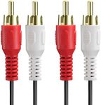 2-RCA Male to 2-RCA Male (6 FT), Fosmon Dual 2 RCA Cable, Stereo Audio 2RCA Cord Male to Male Connector