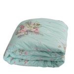 FADFAY Green Floral Comforter Set Twin 3Pcs Vintage Floral Quilt 100% Cotton Fabric with Soft Microfiber Inner Fill Bedding Lightweight Reversible All Season Down Alternative Duvet Insert 3Pcs, Twin