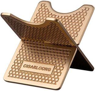 CIGARLOONG Cigar Stand Carbon Fiber Detachable Portable Cigar Travel Holder Rest (Color:Gold)