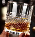 REFLECTIQUE Crystal Italian Whiskey Glasses Set of 6, 300ml, Old Fashioned Drinking Tumbler for Cold Drinks, Cocktails, Juice (Model 2)