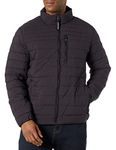 Calvin Klein Lightweight Puffer Water-Resistant Down Men’s Jacket, Packable Iron, Large