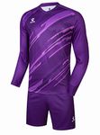 KELME Soccer Goalkeeper Jersey Pro Set Uniform - Padded Goalkeeper Shirt Shorts Socks - Men's Goalie Jersey Adults Kids, Purple (No Socks), Large