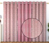 FRESH FROM LOOM Floral Curtains for Door 8 Feet Long | Door Window Curtain | Premium Polyester Weaved Parda | Latest Modern Parde for Living Room Bedroom | Ring Curtains (Set of 3 |Pink)