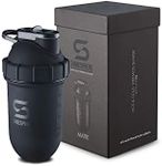 Shakesphere Tumbler Steel: Protein Shaker Bottle Keeps Hot Drinks HOT & Cold Drinks Cold, 24 oz. No Blending Ball or Whisk Needed, Easy Clean Up - BPA Free | Great for Shakes, Smoothies (Matte Black)