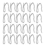 100 Pcs Metal Curtain Hooks, Silver Rustproof Stainless Steel Plated Nickel Hooks Heavy-Duty Offset Pin-On Drapery Hooks for Window Curtain Door Curtain and Shower Curtain