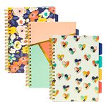 Pukka Pad, Carpe Diem 5-Subject, Spiral, Tabbed-Divider Notebook, 3-Pack 10 x 7 in. 100 Sheets, Multi-Color