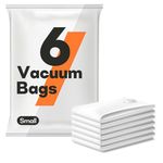 6 Pack Small Vacuum Storage Bags (24"x16"), Reusable Vacuum Sealer Compression Space Saver Bag for Clothes, Pillows, sweater, plush toy， Travel (Pump Not Included)