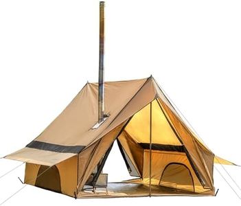 POMOLY Camping Hot Tent Cabin Tent Plus-Sized, Chalet 70 Max Portable Wall Tents with Two Poles for 2-4 Person Hiking, Backpacking