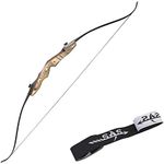Southland Archery Supply Premier 62" Takedown Recurve Bow Wooden Traditional with Hard Maple Wood Riser and Limb Side Texture + Stringer - FF Compatible - Right & Left Hand (35lbs, Right)