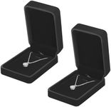 KUKUVR 2 Pieces Classic Velvet Necklace Pendant Box for Jewelry Gift, Small Jewellry Storage Display Case for Christmas Wedding Engagement Birthday Anniversary