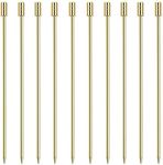 LB-LAIBA Stainless Steel Cocktail Picks Martini Olive Picks for Mojitos Bloody Marys Olives Appetizers Fruits Sandwiches Drink Home Bar Decor 10 pieces (Gold)